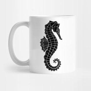 Black Polygonal Seahorse Mug